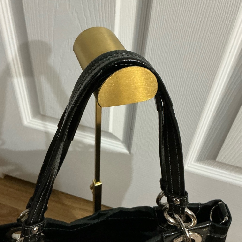 Coach Black Shoulder & Hand Bag with Scarf Detail - Picture 6 of 11